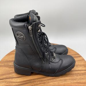Milwaukee Leather Boots Womens 9 Black Waterproof Leather Motorcycle Rider